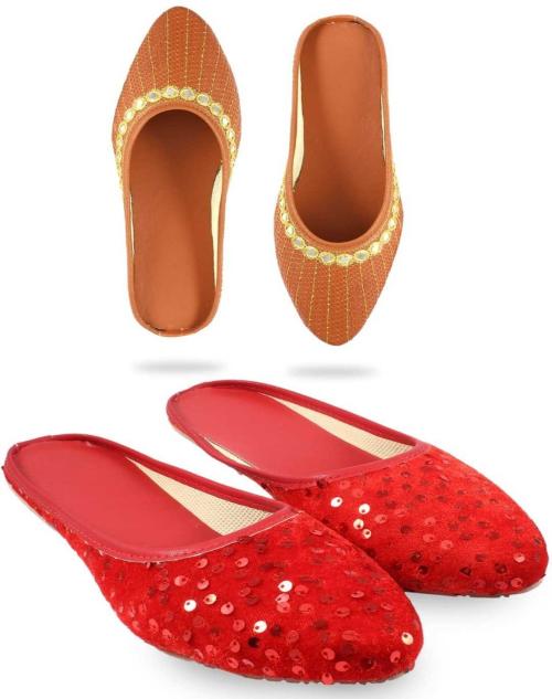 CRAFT N CREATION Women Red, Tan Sandals