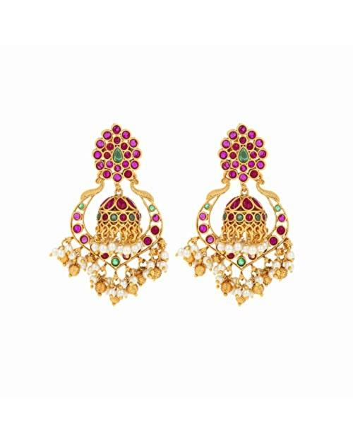 Ishhaara Gold Wedding Earrings Detachable Designer Jhumka For Women And Girls ISH-TJ22