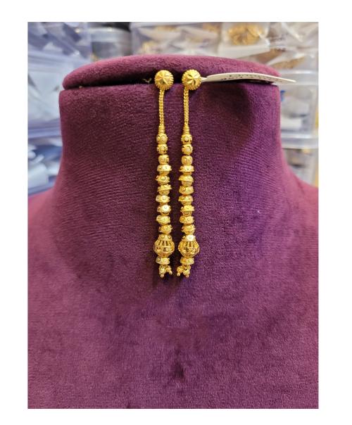 Anshenterpris Hanging Sui Dhaga Earring Crystal Brass Jhumki Earring