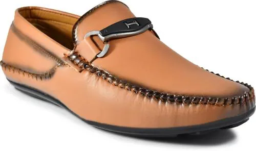 DAMOGI Damogi Men's Stylish Trending Party Wear Casual Loafer shoes Providing you a Rich and Classy Look. Loafers For Men (Tan)
