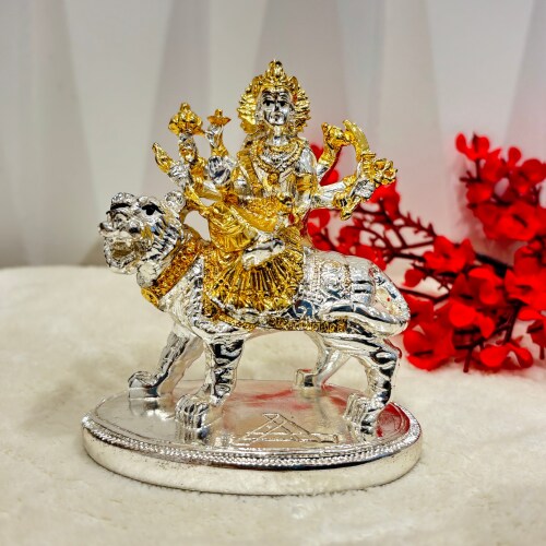 Trishty 999 Gold Coated Durga Mata Idol/Murti will bring blessings and prosperity to your home