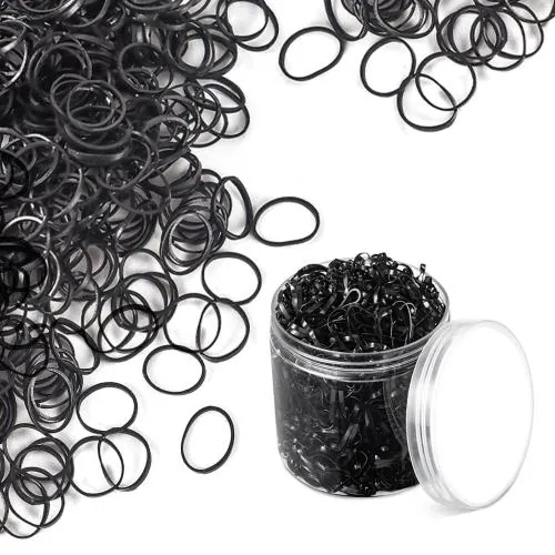 Noyonaa Black Rubber Hair Rubber Band (Pack Of 300)