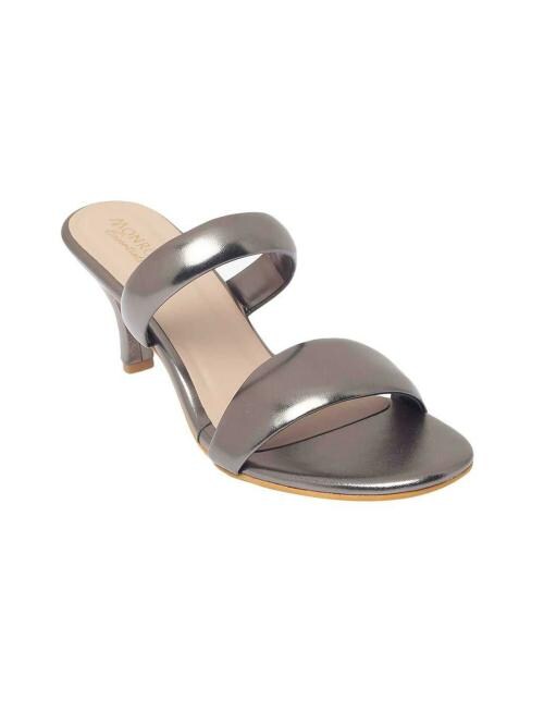Monrow Gunmetal Heel Sandal for Women