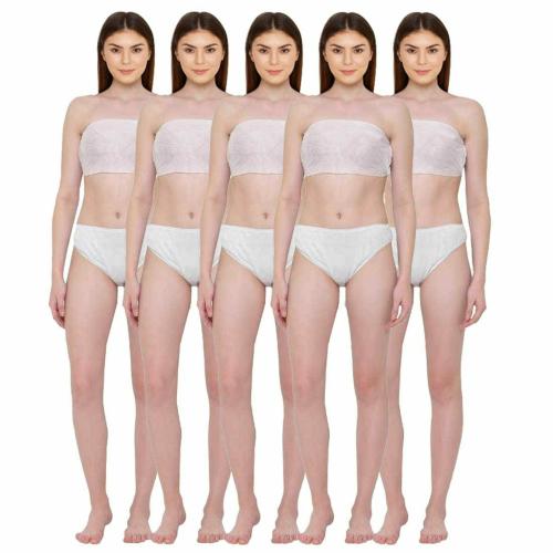 VANILLAFUDGE Disposable Panty and wrap Bra Set for Massage Spa use, use and Throw Bra Panty Set(PK-1)_XXL disposable panties |panties |panty |panties for periods