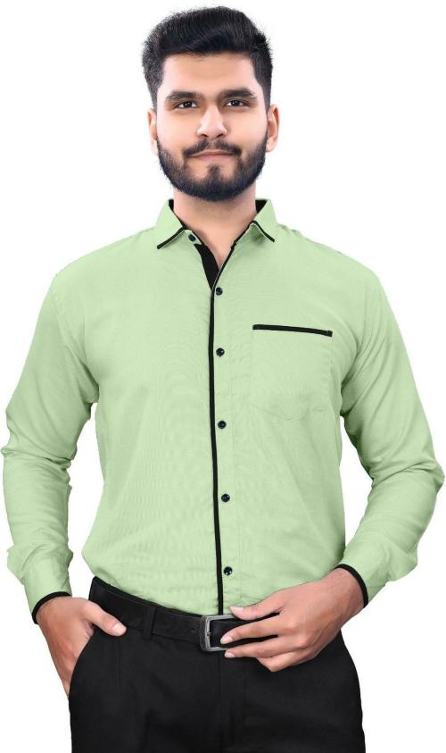Buy GLORISTAR Men Solid Formal Light Green Shirt Online at Best Prices ...