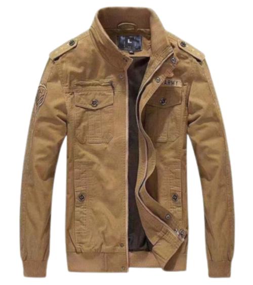 L'MONTE Men's Cotton Standard Length Jacket(XXL, Khaki)
