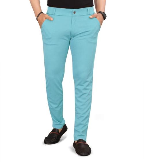 Ely-Fashion Men's Slim and Fit Stretchable Pants, Men's Slim Casual Pants (Sky-38 inch)