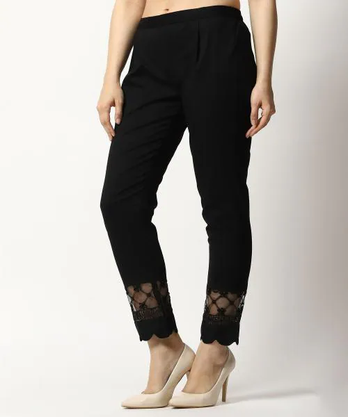 Buy Gloye Women Black Self Design Lycra Blend Trousers (5Xl) Online at Best  Prices in India - JioMart.