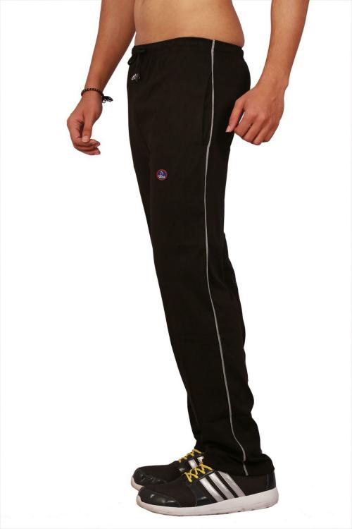 Buy Vimal Jonney Men Black Solid Cotton Blend Track Pants Online at