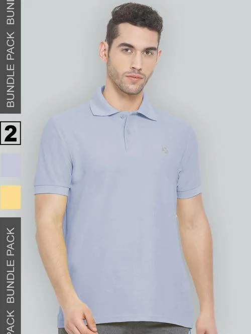 Lux Nitro Combo Pack Polo T-shirt For Men Eventide & Lemon