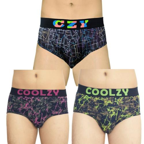 COOLZY Men's Cotton Innerwear Underwear Brief (Pack of 3) (L)
