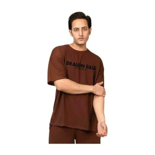 MONTERA INDIA ELEVATE YOUR STYLE Oversize T-Shirts for Men: Embrace Comfort and Style with Drop Shoulder and Baggy Fit Men's T-Shirt Colour-Brown (Size-M)