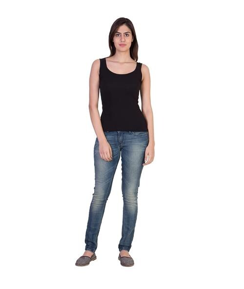 VANILLAFUDGE Tank Top Vest Top Camisole Sando Spaghetti Inner Wear Camis for Women, Girls (BLACK)_XXL camisole |camisole for women | girls vest