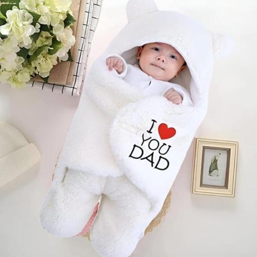 Swissberry Baby Blanket New Born Pack of Hooded Swaddle Wrapper Pack of 1 pc.(SkyWHITE, 0-6 Months)