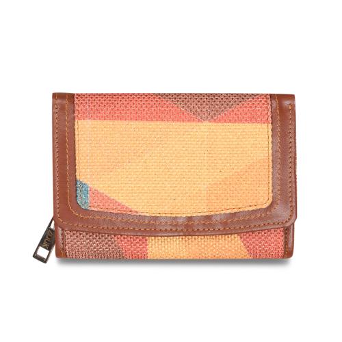 ZOUK 100% PeTA Approved Vegan Leather GeoOptics Print Three Fold Wallets for Women