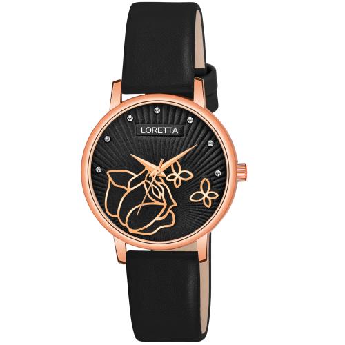 LORETTA Trending Black Slim Belt Analog Watch For Girls & Women