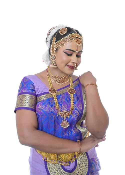 Shri Kalaivani Costumes Women Blue Raw Silk Bharatanatyam Dress
