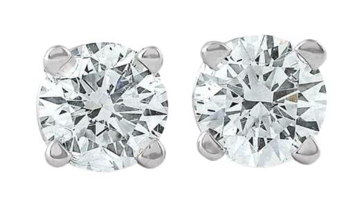 Feel Touch Mart 1.40 Carat Best Brilliant Cuts Diamond White Gold Earrings Pairs Good Shining VVS1 Clarity Transparent Diamond Stone Solitaire Stud Earrings For Girls Bridesmaids With IGL Lab Certified