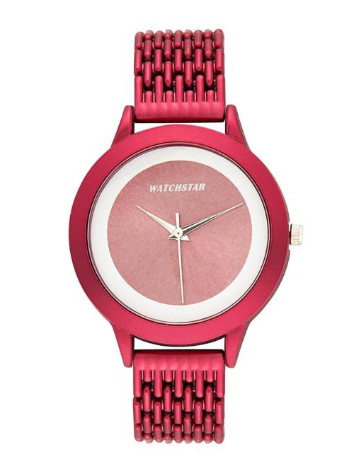 Watchstar Analogue Red Dial Red Strap Watch For Women