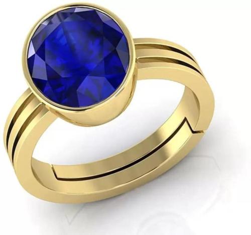 Chopra Gems & Jewellery Brass Neelam Stone Ring (Men and Women) - Free Size