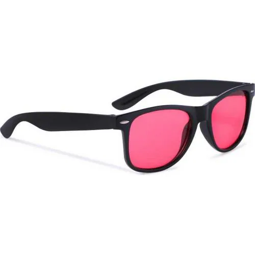 Black Frame Pink Lens Rectangular Sunglasses for Men and Women (Pink Lens)