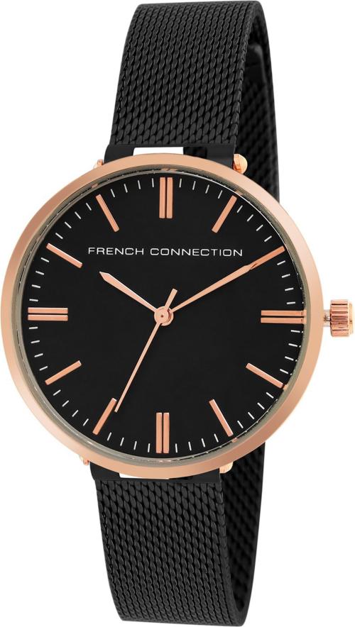 French Connection Analog Black Dial Black Strap Watch For Women