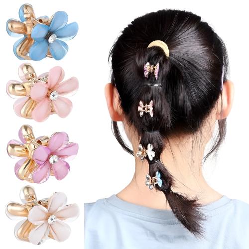 HOMEMATES Fashion 4 Pcs Korean Style Mix Flower Hair Mini Clutcher for Girls  & Women - JioMart