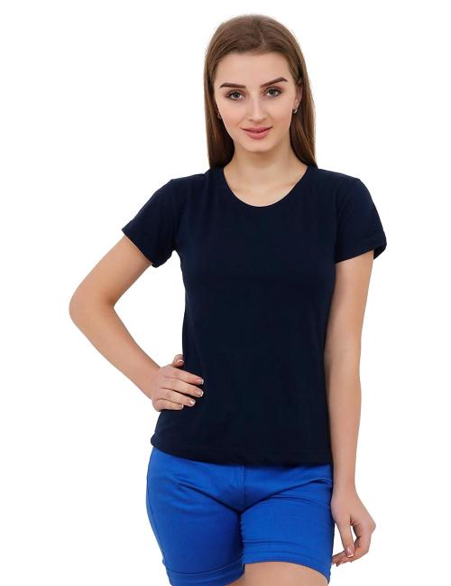 Buy Reifica Women Navy Blue Cotton T-Shirts (S) Online at Best Prices ...