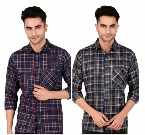 STITCHCRAFT STYLE |Check Shirt for Men Full Sleeves Formal Check Shirts Big Checks Shirts for Men Office Wear Plaid Checkered Shirt Casual Office Wear