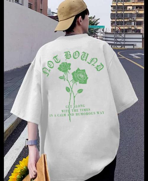 Rigo Men White Oversized Printed T-shirt