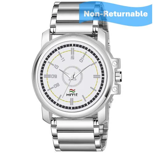 Hamt Analog Silver Watch For Men (Ht-Gr811-Blk-Ch)