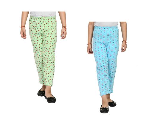 IndiWeaves Girls Printed Cotton Regular Fit Pyjamas Lower (Pack of 2)