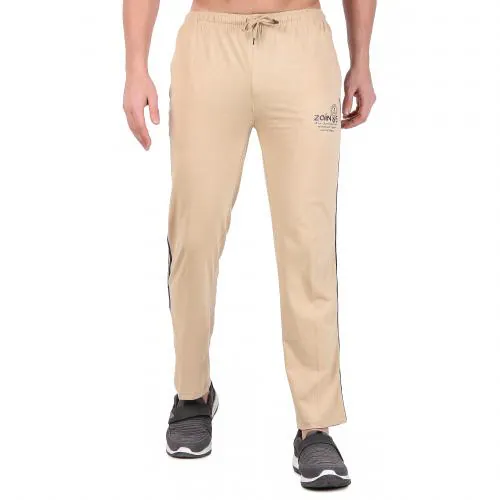 ZAIN Athleisure Regular Fit Track Pants for Men - Cotton Rich - Stretchable Gym Yoga Joggers Pants , Lower, Ultra Soft, Quick Dry-Fawn
