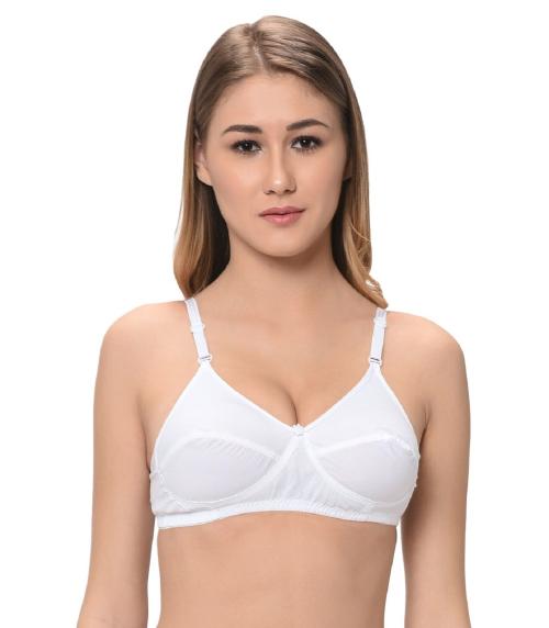 FEMULA Macho 1Pc Exclusive & Elegant, Daily Wear, Regular Usage Bra Made of Highly Absorbant Pure Cotton Fabric (White Colour) Size 38D