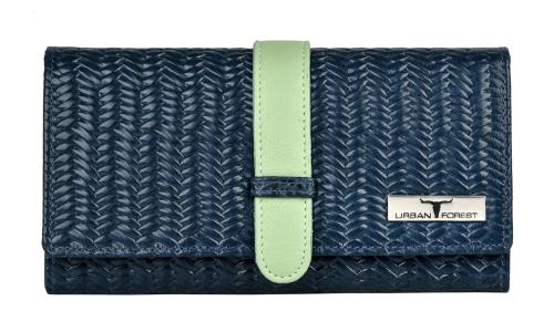 Urban Forest Danny RFID Blocking Blue Leather Wallet for Women