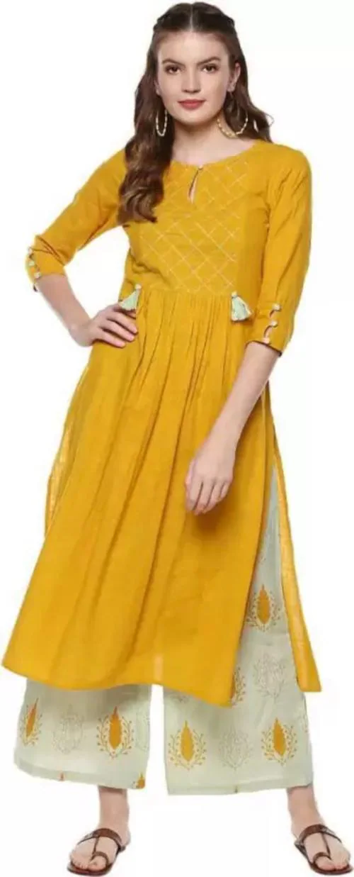 Yashwani Fashion Women Viscose Rayon Kurta Palazzo Set