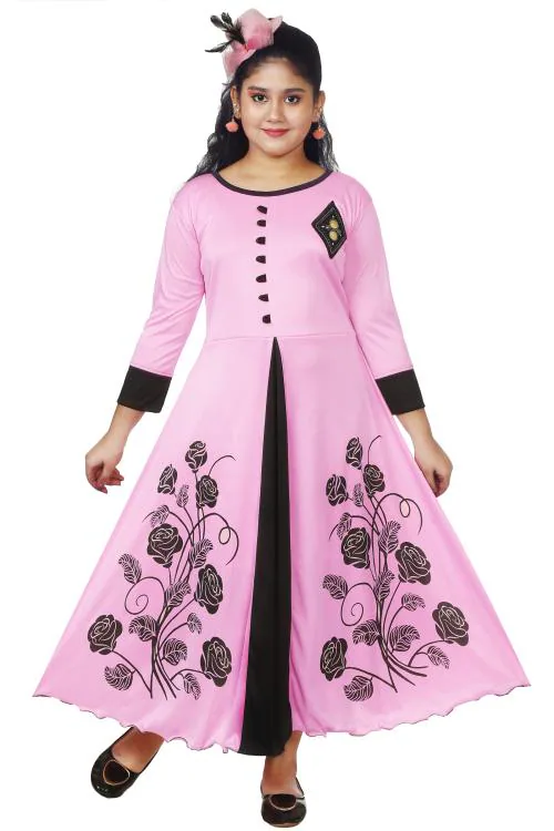 KAARIGARI Girls Pink Applique Polycotton Single Dresses & Frocks | Dresses | Kids Wear | Girls Dress | Kids Dress | Frock | Frock Girls | Girls Frock | Dresses For Girls | Kids Girl Dress | Frock For Girls | Baby Girl Dresses | Dress For Girls