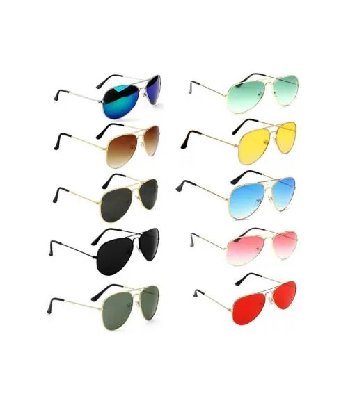 Elligator Classic Aviator Sunglasses for Men and Women Metal Mirror UV Lens Protection