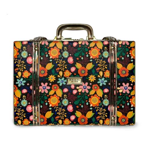 Boho Printed & Rosegold Trunk cum Luggage Bag