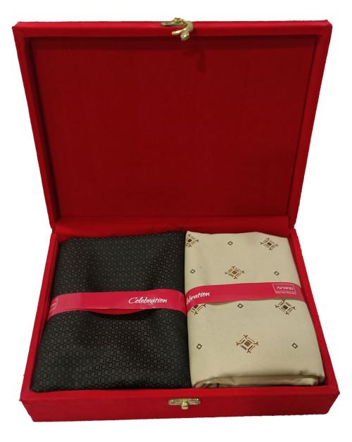 Arvind Polycotton Bronze Printed Shirt & Trouser Fabric