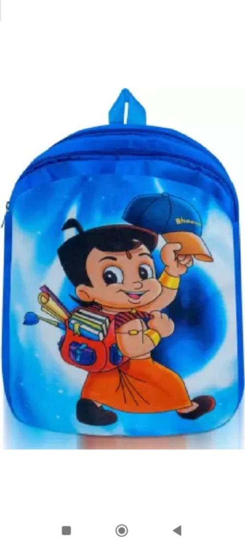Heaven Decor Chhota Bheem Velvet Soft Plus Kids School Bag Nursury class to 5 ( Size - 14 inch )