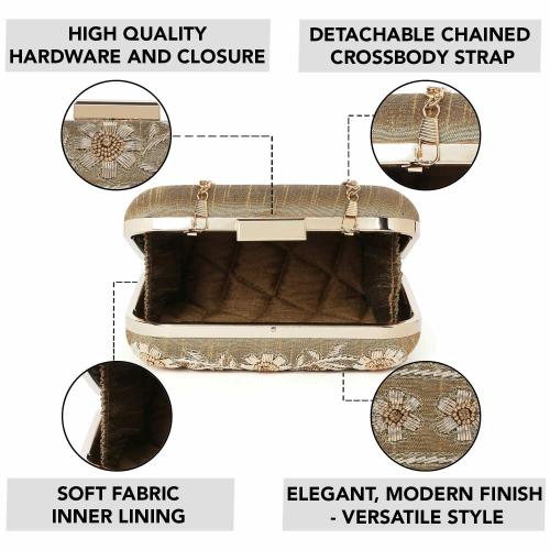 Peora Gold Fabric Handbags