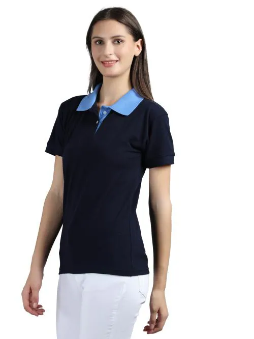 The Pashupati Impex Women Polo T-shirt Navy Colour