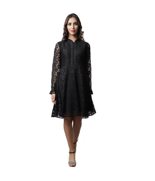 Marc Louis Laced A-Line Dress ML 2731 BLACK DRESS-XS