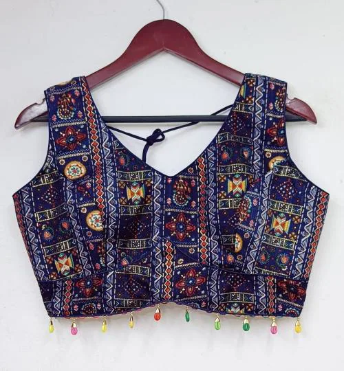 Murliwala CREATION Women's Cotton V-neck Printed Readymade Blouse