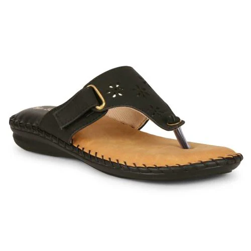 Big Bird Footwear Flat Casual V-strap Doctor Sandals for Women & Girls (Black) Non-Returnable