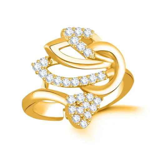 SK Adjustable Ladies Ring Exclusive Collection Valentine American Diamond Studded Gold Plated Free Size Fashionable Fashion Jewellery for Women, Girls, Girlfriend & Wife -SKFR1511G