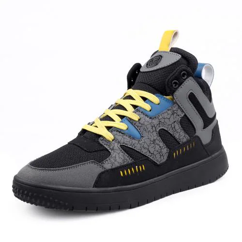 Bacca Bucci EUPHORIA Men's Street Style Hi-top Flat Sole Solid Sneakers with 2 Laces Option