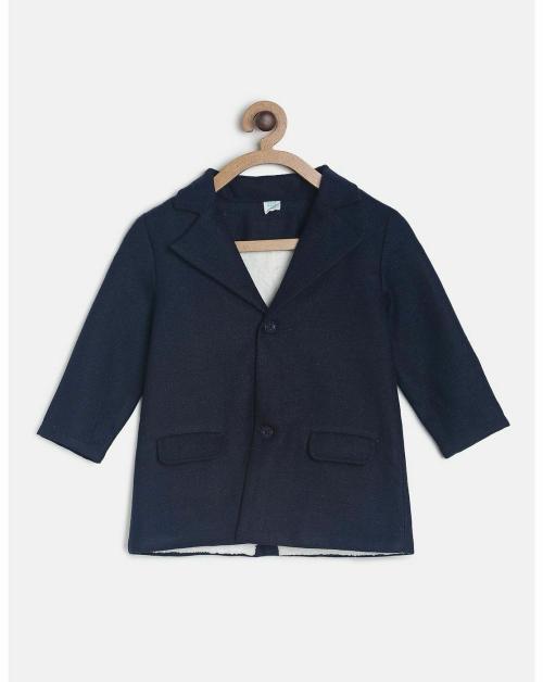 MINI KLUB Kids Boys Heavy Winter Navy Woven Long Coat
