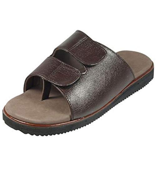 DOCTOR CHOICE Men Orthopedic and Diabetic Slip On Slippers (Brown) - 12 UK